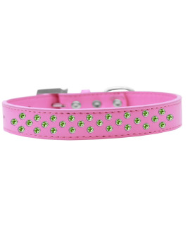 Mirage Pet Products Sprinkles Dog collar with Lime green crystals Size 12 Bright Pink