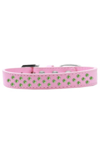 Mirage Pet Products Sprinkles Dog collar with Lime green crystals Size 16 Light Pink