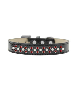 Mirage Pet Products Sprinkles Ice cream Dog collar with Pearl and Red crystals Size 18 Black