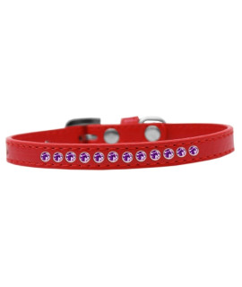 Mirage Pet Products Purple crystal Red Puppy Dog collar Size 10
