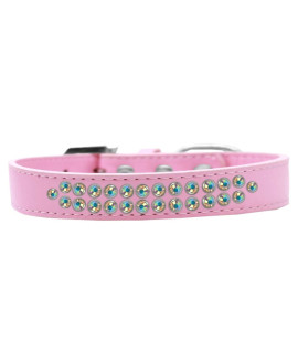 Mirage Pet Products Two Row AB crystal Light Pink Dog collar Size 12