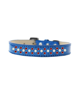 Mirage Pet Products Sprinkles Ice cream Dog collar with Pearl and Red crystals Size 18 Blue