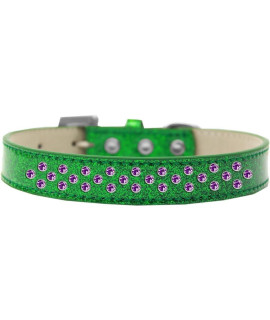 Mirage Pet Products Sprinkles Ice cream Dog collar with Purple crystals Size 14 Emerald green