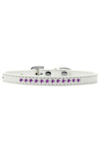 Mirage Pet Products Purple crystal White Puppy Dog collar Size 10