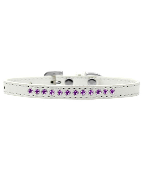 Mirage Pet Products Purple crystal White Puppy Dog collar Size 10