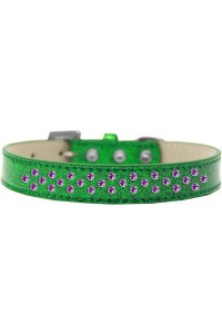 Mirage Pet Products Sprinkles Ice cream Dog collar with Purple crystals Size 18 Emerald green