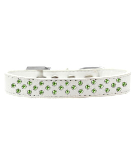 Mirage Pet Products Sprinkles Dog collar with Lime green crystals Size 12 White