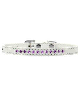 Mirage Pet Products Purple crystal White Puppy Dog collar Size 14