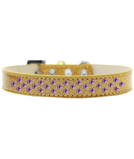 Mirage Pet Products Sprinkles Ice cream Dog collar with Purple crystals Size 12 gold