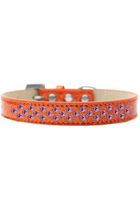 Mirage Pet Products Sprinkles Ice cream Dog collar with Purple crystals Size 12 Orange