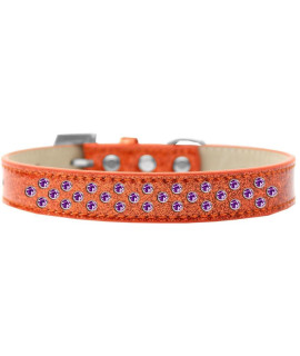 Mirage Pet Products Sprinkles Ice cream Dog collar with Purple crystals Size 12 Orange