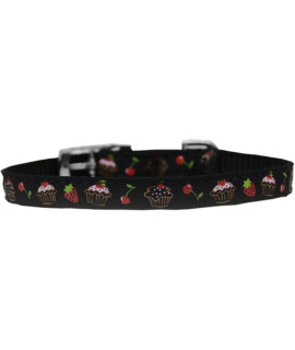 Mirage Pet Products cupcakes Nylon Dog collar with classic Buckle Size 10 Black
