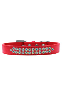 Mirage Pet Products Two Row AB crystal Red Dog collar Size 12