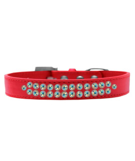 Mirage Pet Products Two Row AB crystal Red Dog collar Size 12