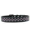 Mirage Pet Products Sprinkles Dog collar with Light Pink crystals Size 12 Black