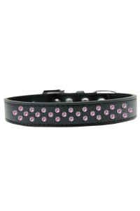 Mirage Pet Products Sprinkles Dog collar with Light Pink crystals Size 14 Black