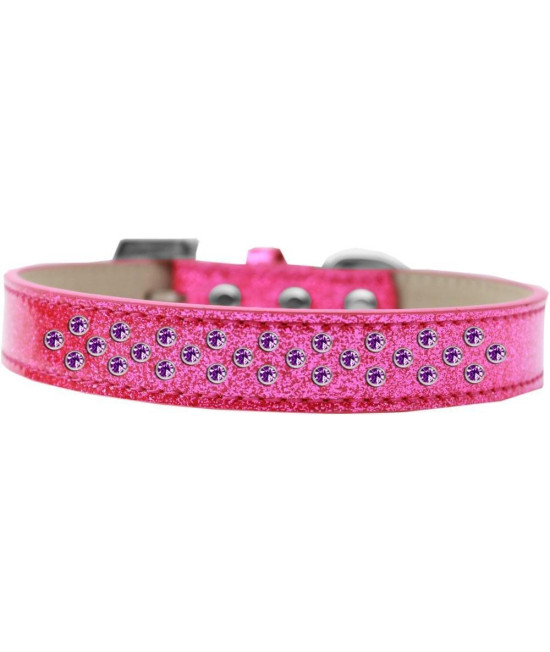 Mirage Pet Products Sprinkles Ice cream Dog collar with Purple crystals Size 12 Pink
