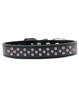 Mirage Pet Products Sprinkles Dog collar with Light Pink crystals Size 16 Black