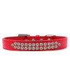 Mirage Pet Products Two Row AB crystal Red Dog collar Size 20