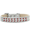 Mirage Pet Products Sprinkles Ice cream Dog collar with Pearl and Red crystals Size 18 Silver