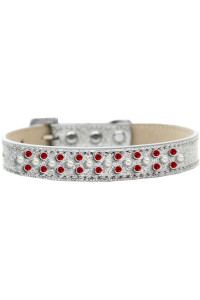 Mirage Pet Products Sprinkles Ice cream Dog collar with Pearl and Red crystals Size 18 Silver
