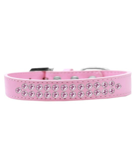 Mirage Pet Products Two Row Light Pink crystal Light Pink Dog collar Size 12