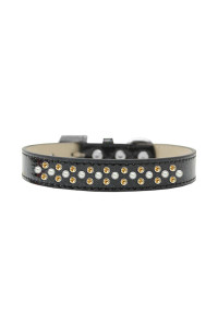 Mirage Pet Products Sprinkles Ice cream Dog collar with Pearl and Yellow crystals Size 14 Black