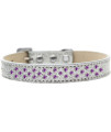Mirage Pet Products Sprinkles Ice cream Dog collar with Purple crystals Size 18 Silver