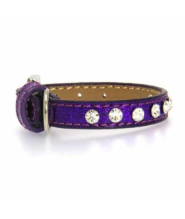 Mirage Pet Products clear crystal Purple Puppy Dog Ice cream collar Size 10