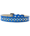 Mirage Pet Products Sprinkles Ice cream Dog collar with Pearl and Yellow crystals Size 18 Blue
