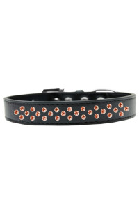 Mirage Pet Products Sprinkles Dog collar with Orange crystals Size 12 Black