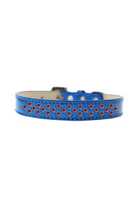 Mirage Pet Products Sprinkles Ice cream Dog collar with Red crystals Size 12 Blue