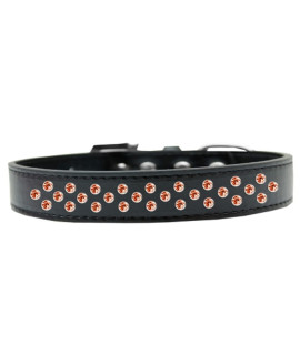 Mirage Pet Products Sprinkles Dog collar with Orange crystals Size 14 Black