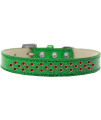 Mirage Pet Products Sprinkles Ice cream Dog collar with Red crystals Size 12 Emerald green