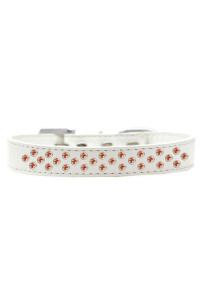 Mirage Pet Products Sprinkles Dog collar with Orange crystals Size 12 White