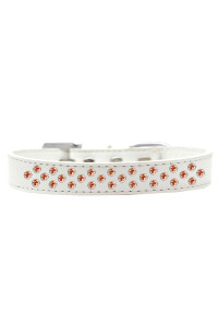 Mirage Pet Products Sprinkles Dog collar with Orange crystals Size 18 White