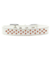 Mirage Pet Products Sprinkles Dog collar with Orange crystals Size 20 White