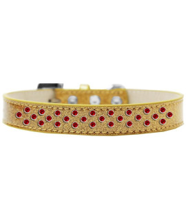 Mirage Pet Products Sprinkles Ice cream Dog collar with Red crystals Size 12 gold