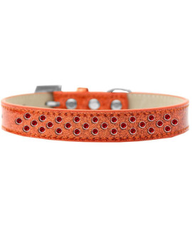 Mirage Pet Products Sprinkles Ice cream Dog collar with Red crystals Size 12 Orange
