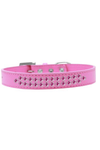 Mirage Pet Products Two Row Bright Pink crystal Bright Pink Dog collar Size 12