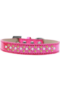 Mirage Pet Products Sprinkles Ice cream Dog collar with Pearl and Yellow crystals Size 14 Pink
