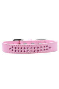 Mirage Pet Products Two Row Bright Pink crystal Light Pink Dog collar Size 12