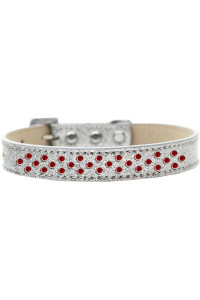 Mirage Pet Products Sprinkles Ice cream Dog collar with Red crystals Size 12 Silver