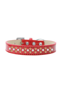 Mirage Pet Products Sprinkles Ice cream Dog collar with Pearl and Yellow crystals Size 18 Red