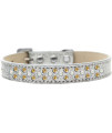 Mirage Pet Products Sprinkles Ice cream Dog collar with Pearl and Yellow crystals Size 12 Silver