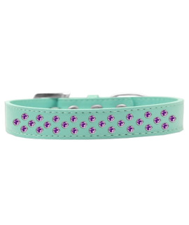 Mirage Pet Products Sprinkles Dog collar with Purple crystals Size 12 Aqua