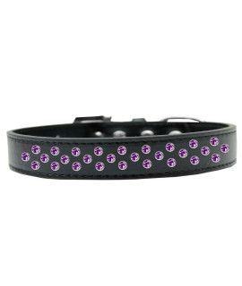 Mirage Pet Products Sprinkles Dog collar with Purple crystals Size 12 Black