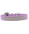 Mirage Pet Products Two Row Lime green crystal Lavender Dog collar Size 12