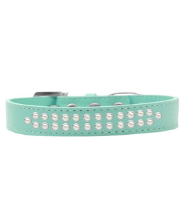 Mirage Pet Products Two Row Pearl Aqua Dog collar Size 12