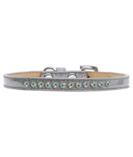 Mirage Pet Products AB crystal Silver Puppy Dog Ice cream collar Size 14